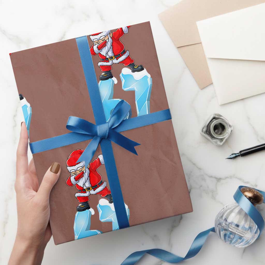 Funny 67 Xmas Wrapping Paper Roll Six Seven Dabbing Santa Meme Gen Alpha Slang TS11 Mocha Print Your Wear