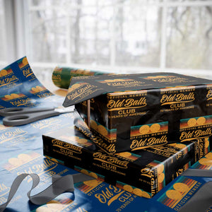 Funny 70th Birthday Wrapping Paper Roll Official Member Of The Old Ball Clubs Retro Sunset TS11 Black Print Your Wear
