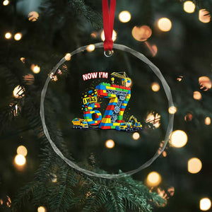 Funny 7th Birthday Building Bricks Crystal Glass Ornament I Was 6 Now Im 7 Kids 67 Birthday Building Six Seven Boy TS10 Print Your Wear
