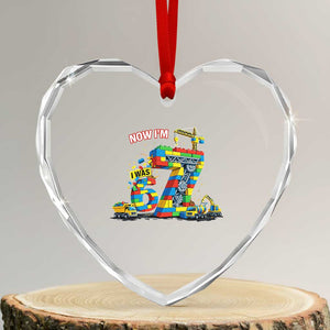 Funny 7th Birthday Building Bricks Heart Crystal Glass Ornament I Was 6 Now Im 7 Kids 67 Birthday Building Six Seven Boy TS10 Transparent Glass 3'' Heart Print Your Wear