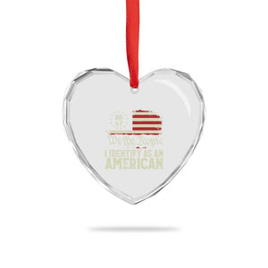 Funny 8647 I Identify As An American Heart Crystal Glass Ornament American Flag - Print Your Wear