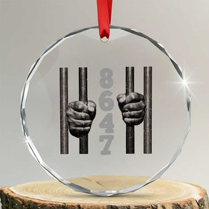 Funny 8647 Jail Crystal Glass Ornament Freedom Protest Satire Graphic Gift TS12 Transparent Glass 3'' Circle Print Your Wear