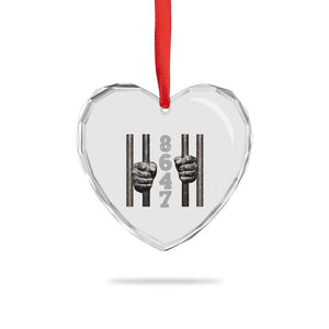 Funny 8647 Jail Heart Crystal Glass Ornament Freedom Protest Satire Graphic Gift TS12 Print Your Wear