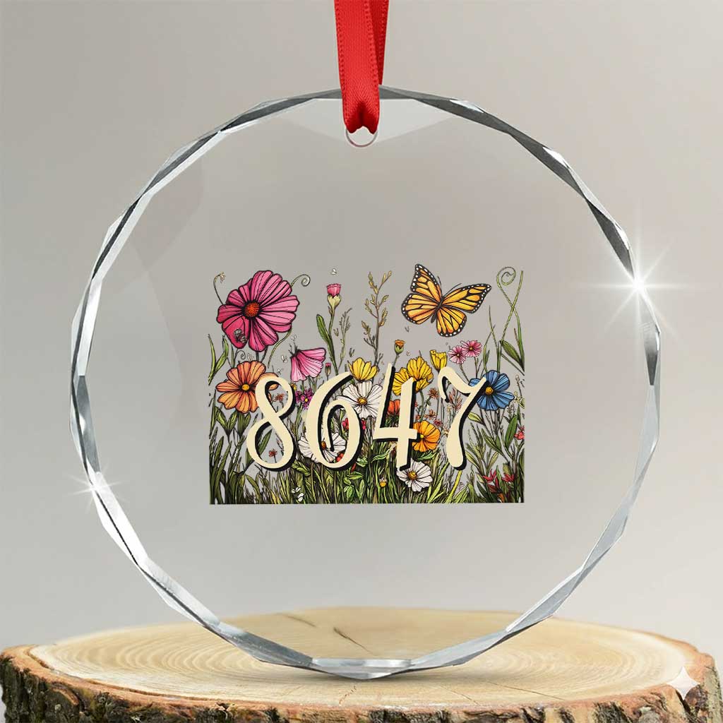Funny 8647 Subtle Sarcasm Crystal Glass Ornament Floral Boho Style TS02 Transparent Glass 3'' Circle Print Your Wear
