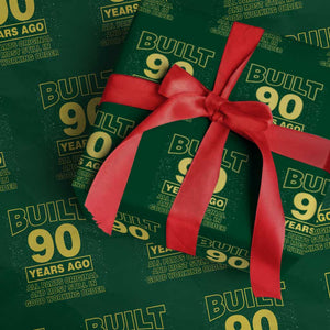 Funny 90th Birthday Wrapping Paper Roll Galaxy Built 90 Years Ago Parts Original TS10 Green Print Your Wear