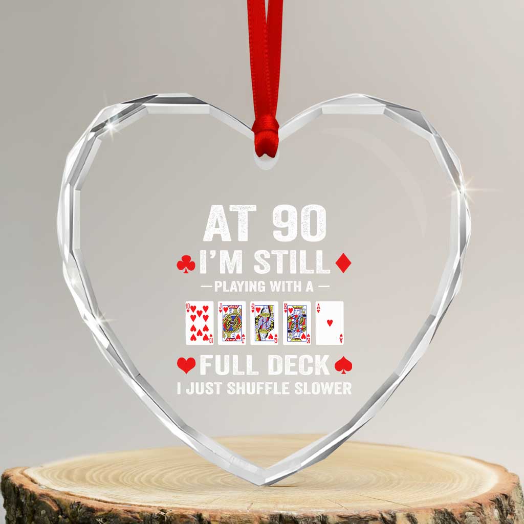 Funny 90th Birthday Heart Crystal Glass Ornament Funny 90 Year Old Cards TS10 Transparent Glass 3'' Heart Print Your Wear