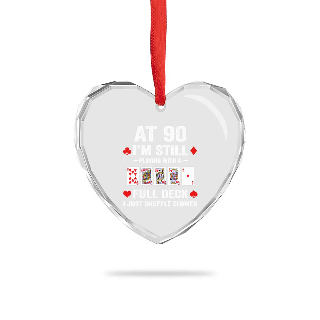 Funny 90th Birthday Heart Crystal Glass Ornament Funny 90 Year Old Cards TS10 Print Your Wear