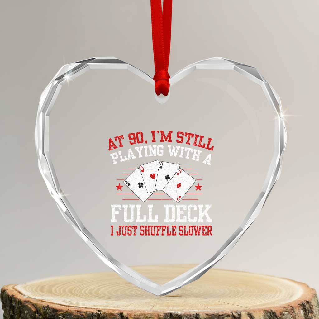 Funny 90th Birthday Heart Crystal Glass Ornament Retro Funny 90 Year Old Cards Bday Gifts TS10 Transparent Glass 3'' Heart Print Your Wear