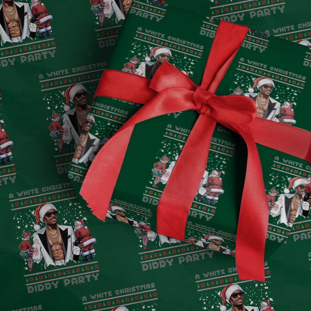 Funny A White Christmas Diddy Party Dirty Santa Wrapping Paper Roll TS11 Green Print Your Wear