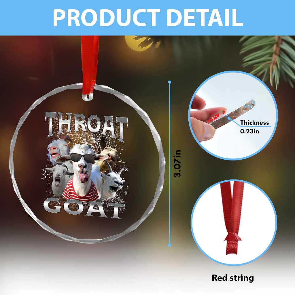 Funny Adult Humor Crystal Glass Ornament Throat Goat Meme TS12 Print Your Wear