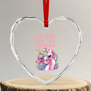 Funny Adult Humor Heart Crystal Glass Ornament I Am Here For The Gangb*ng TS12 Transparent Glass 3'' Heart Print Your Wear