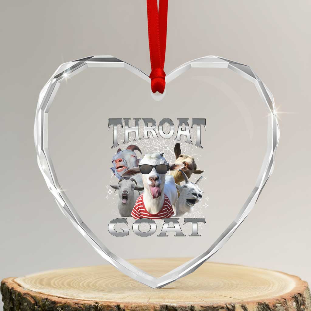 Funny Adult Humor Heart Crystal Glass Ornament Throat Goat Meme TS12 Transparent Glass 3'' Heart Print Your Wear
