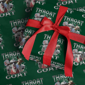 Funny Adult Humor Wrapping Paper Roll Throat Goat Meme TS12 Green Print Your Wear