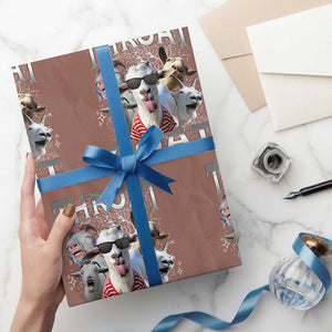 Funny Adult Humor Wrapping Paper Roll Throat Goat Meme TS12 Mocha Print Your Wear