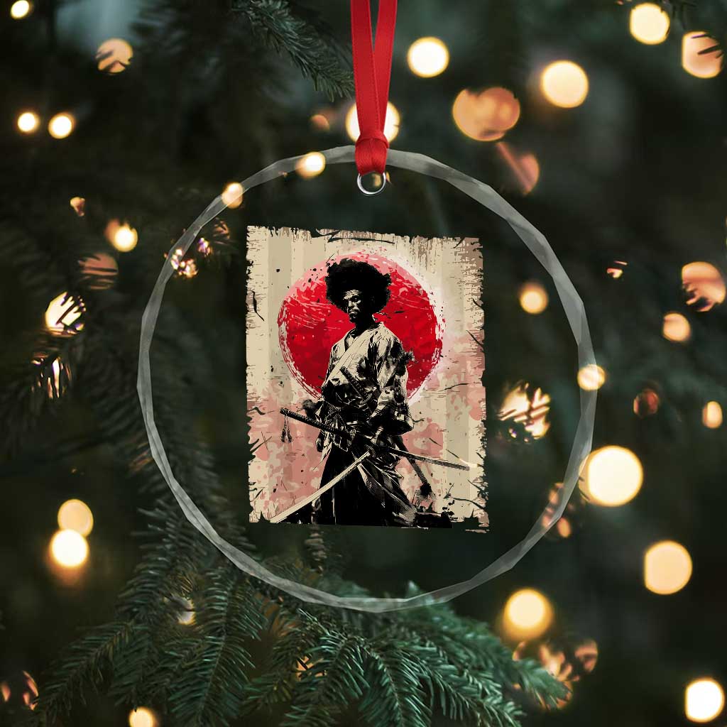 Funny African America Samurai Crystal Glass Ornament Japanese Art Black Warrior Fighter TS11 Print Your Wear