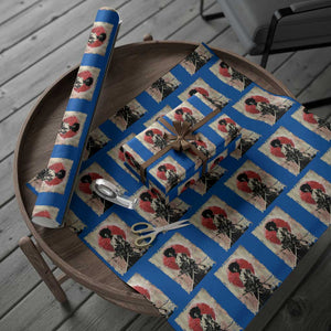 Funny African America Samurai Wrapping Paper Roll Japanese Art Black Warrior Fighter TS11 Blue Print Your Wear