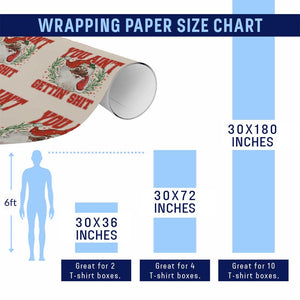 Funny African American Black Santa Christmas Wrapping Paper Roll You Aint Getting Shit Inappropriate Xmas - Print Your Wear