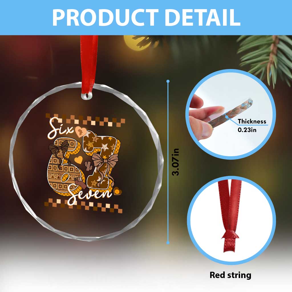 Funny African American Melanin Gift Crystal Glass Ornament Six Seven Meme TS12 Print Your Wear