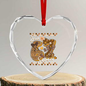 Funny African American Melanin Gift Heart Crystal Glass Ornament Six Seven Meme TS12 Transparent Glass 3'' Heart Print Your Wear