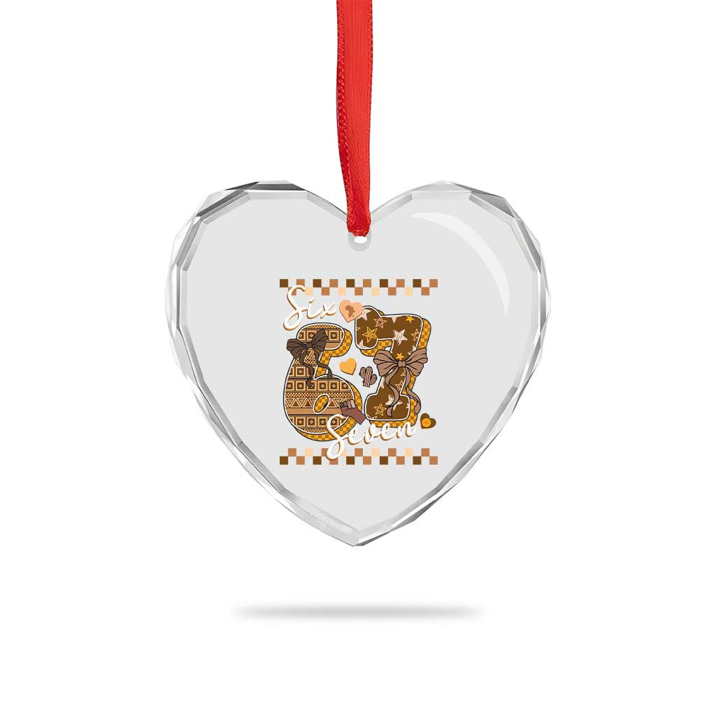 Funny African American Melanin Gift Heart Crystal Glass Ornament Six Seven Meme TS12 Print Your Wear