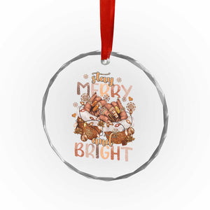 Funny African American Xmas Crystal Glass Ornament Stay Merry And Bright Black Melanin Girl TS11 Print Your Wear