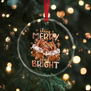 Funny African American Xmas Crystal Glass Ornament Stay Merry And Bright Black Melanin Girl TS11 Print Your Wear