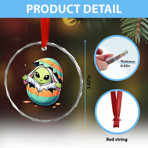 Funny Alien Bunny Ears Easter Crystal Glass Ornament Extraterrestrial Gift TS12 Print Your Wear