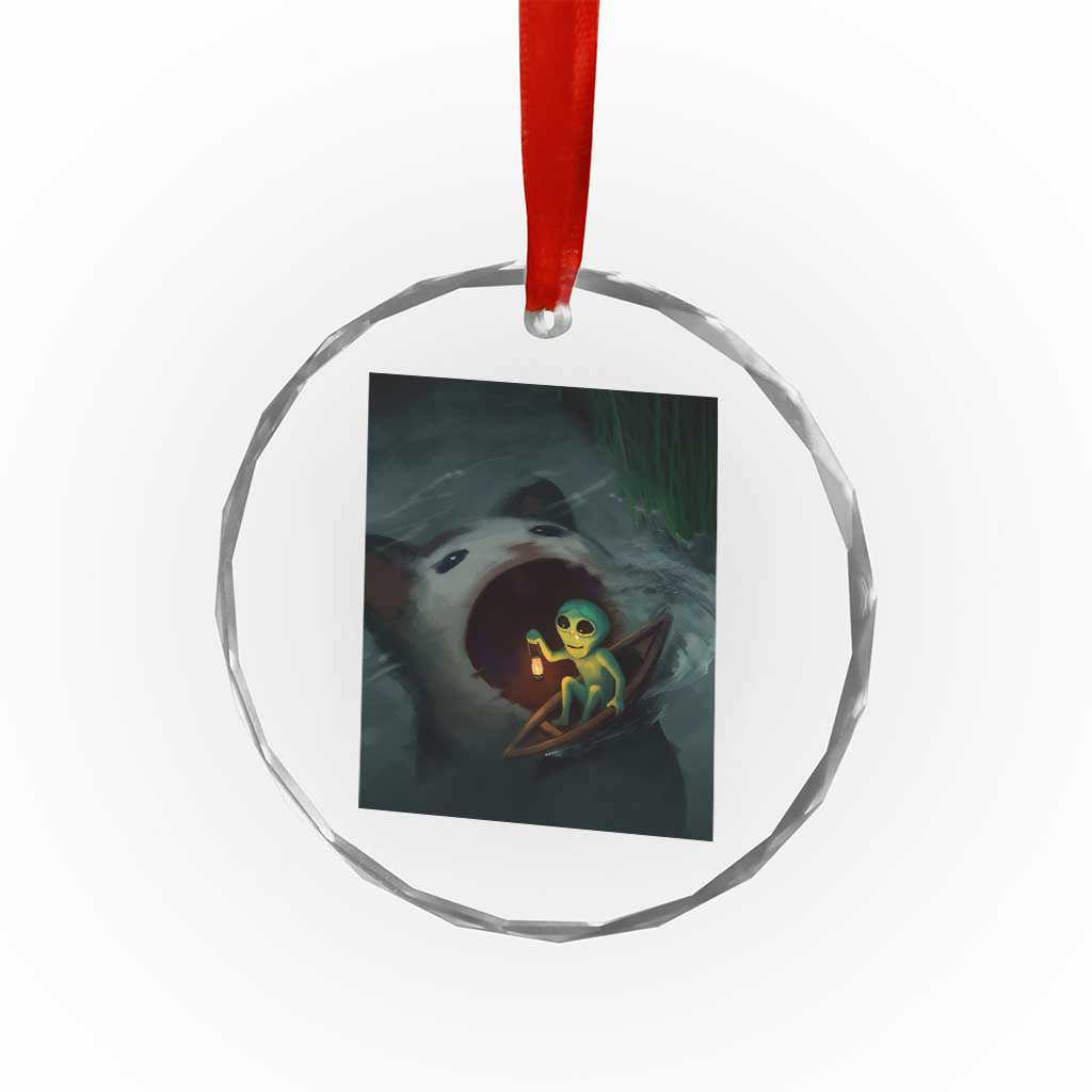 Funny Alien Cat Meme Crystal Glass Ornament Weird Silly TS10 Print Your Wear