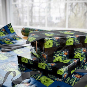 Funny Alien Dog Meme Wrapping Paper Roll Glorp Zep Sci-Fi Humor Chihuahua TS10 Black Print Your Wear