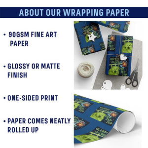 Funny Alien Dog Meme Wrapping Paper Roll Glorp Zep Sci-Fi Humor Chihuahua TS10 Print Your Wear