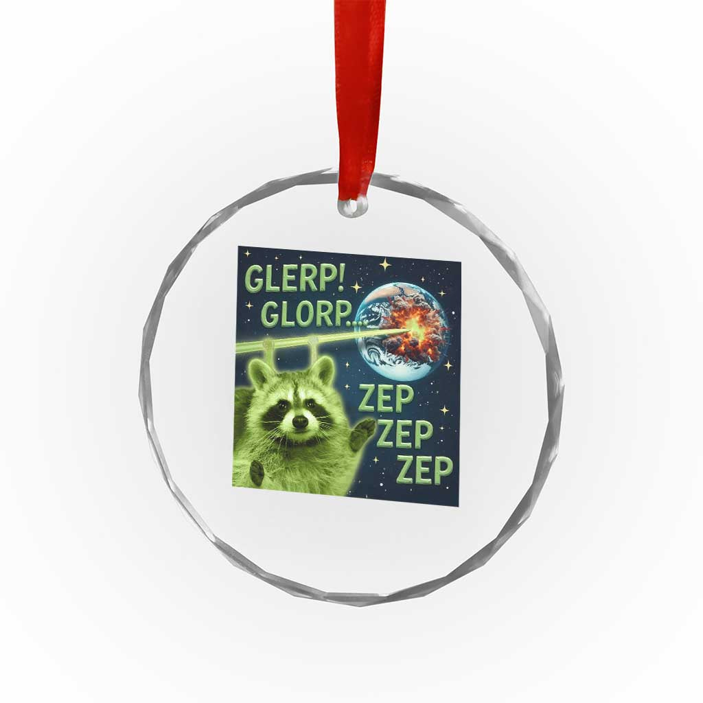 Funny Alien Raccoon Meme Crystal Glass Ornament Glerp Glorp Brainrot Stupid Gift TS10 Print Your Wear