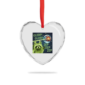 Funny Alien Raccoon Meme Heart Crystal Glass Ornament Glerp Glorp Brainrot Stupid Gift TS10 Print Your Wear