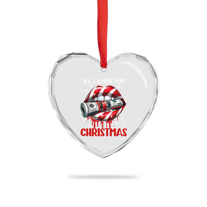 Funny All I Want For Xmas Is Money Heart Crystal Glass Ornament Candy Cane Lips TS11 Print Your Wear