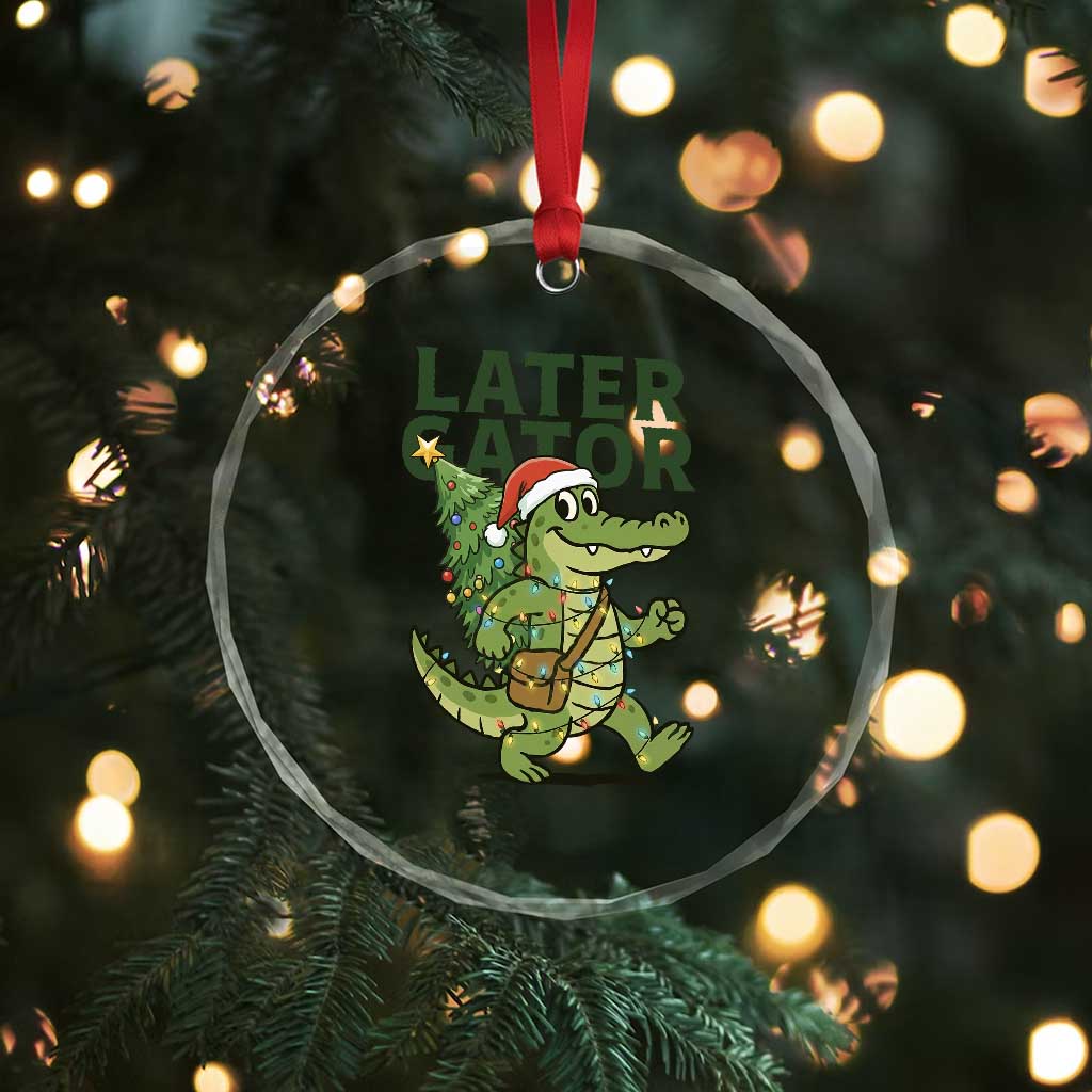 Funny Alligator Christmas Crystal Glass Ornament Lator Gator TS14 Print Your Wear