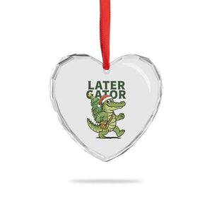 Funny Alligator Christmas Heart Crystal Glass Ornament Lator Gator TS14 Print Your Wear