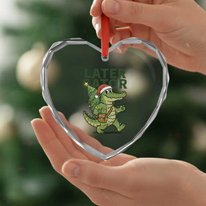 Funny Alligator Christmas Heart Crystal Glass Ornament Lator Gator TS14 Print Your Wear