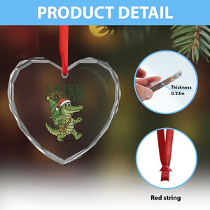 Funny Alligator Christmas Heart Crystal Glass Ornament Lator Gator TS14 Print Your Wear