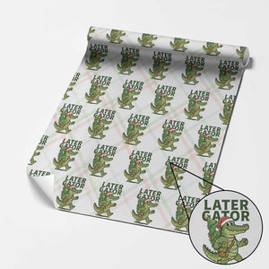 Funny Alligator Christmas Wrapping Paper Roll Lator Gator TS14 Christmas Plaid Print Your Wear