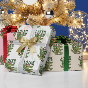 Funny Alligator Christmas Wrapping Paper Roll Lator Gator TS14 Print Your Wear