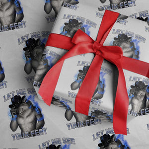 Funny Alpha Wolf Ironic Meme Wrapping Paper Roll Let Me See Your Feet TS12 White Print Your Wear