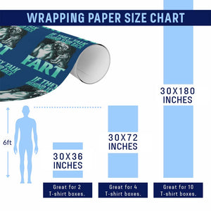 Funny Alpha Wolf Meme Wrapping Paper Roll If They Talk Behind Your Back Fart Humorous Cringe TS02 Print Your Wear