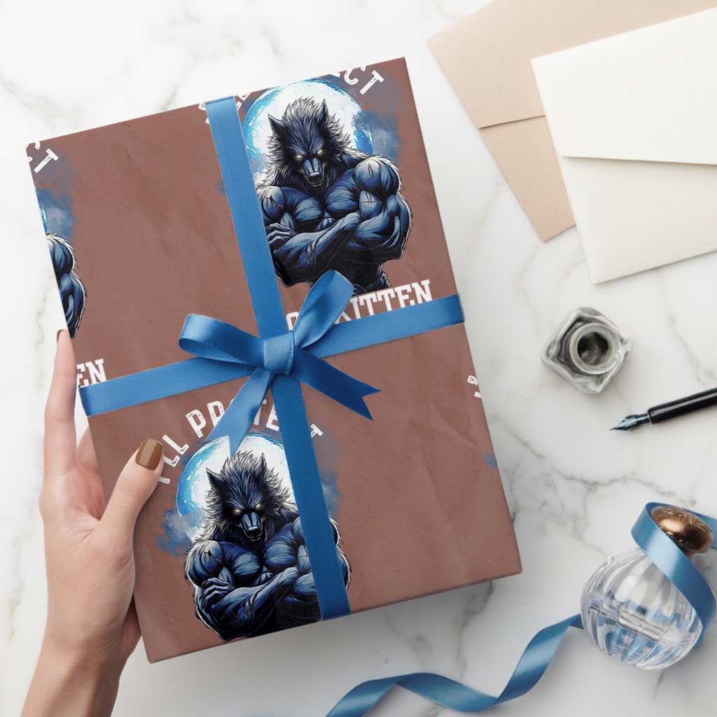 Funny Alpha Wolf Meme Wrapping Paper Roll I'll Protect You Kitten No Matter What Literally Me Male Werewolf TS02 Mocha Print Your Wear
