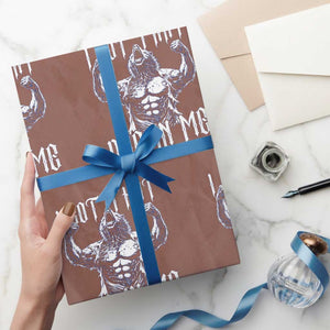 Funny Alpha Wolf Meme Wrapping Paper Roll I Got That Dog In Me TS12 Mocha Print Your Wear