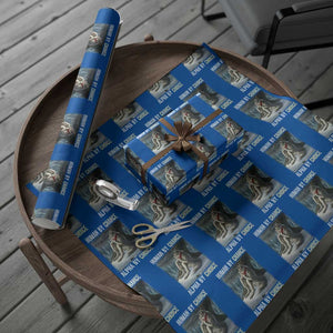 Funny Alpha Wolf Xmas Meme Wrapping Paper Roll Human By Chance Alpha By Choice TS14 Blue Print Your Wear