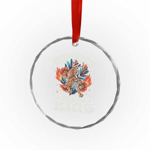 Funny America Has No King 8647 Crystal Glass Ornament Vintage Boho Orange Tiger - Print Your Wear