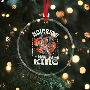 Funny America Has No King 8647 Crystal Glass Ornament Vintage Boho Orange Tiger - Print Your Wear