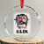 Funny American Canadan Bleached Crystal Glass Ornament US EH America Canada Flag Messy Bun - Print Your Wear
