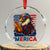 Funny American Eagle Eating Hot Dog Crystal Glass Ornament 4th Of July Party Patriotic USA Flag TS02 Transparent Glass 3'' Circle Print Your Wear