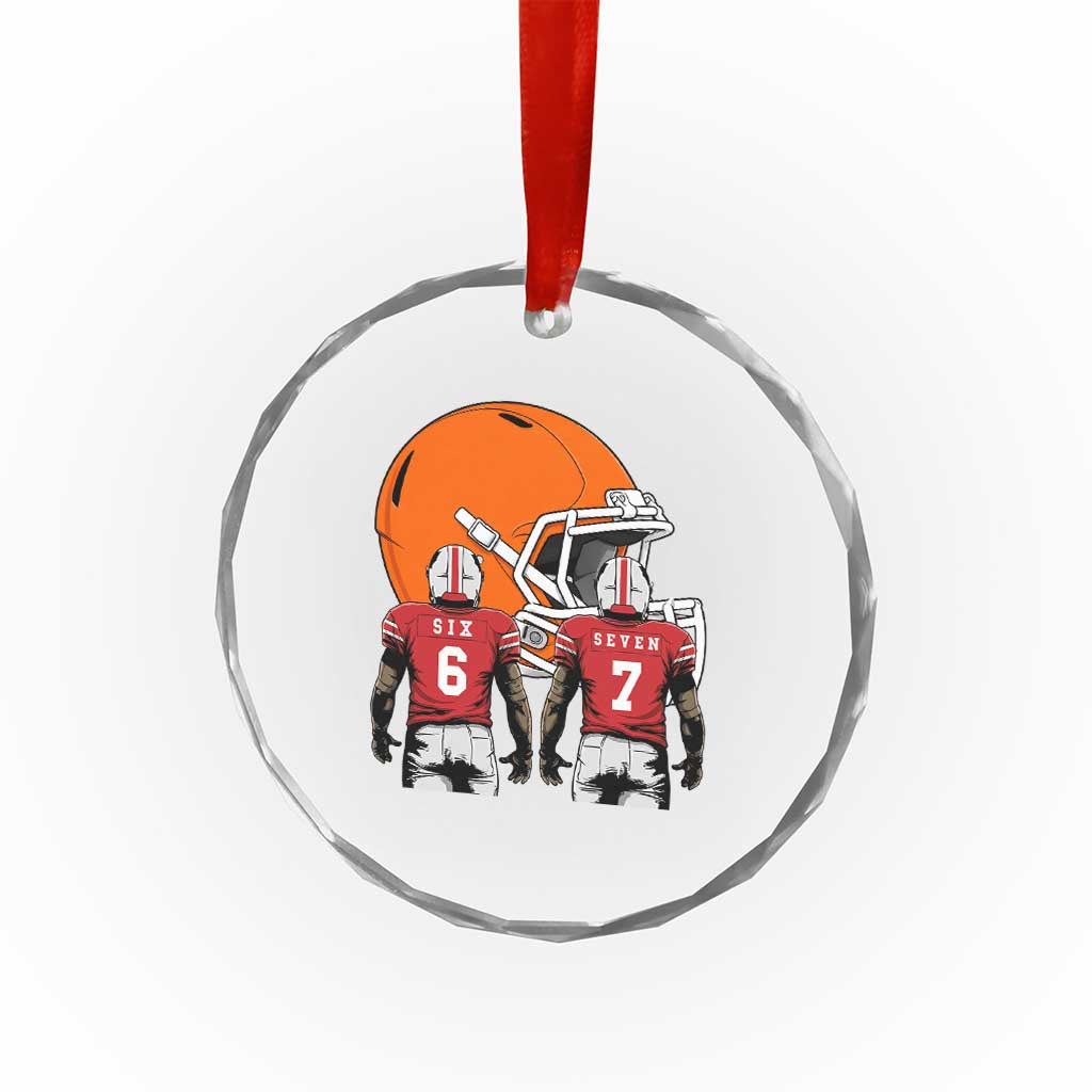 Funny American Football Crystal Glass Ornament Six Seven Meme TS12 Print Your Wear
