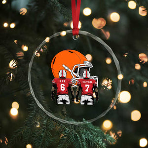 Funny American Football Crystal Glass Ornament Six Seven Meme TS12 Print Your Wear